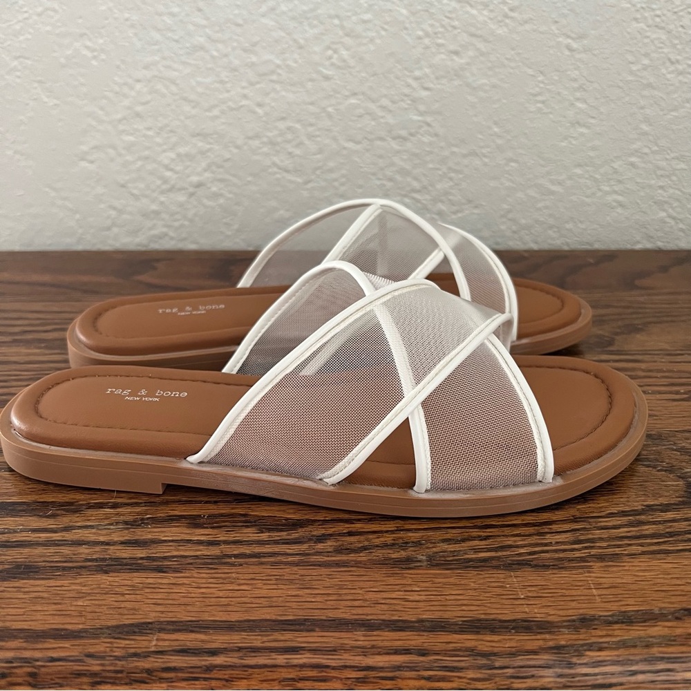 RAG & BONE Geo Mesh Cross Strap Sandal - Antique White 6.5 NWOB - Picture 6 of 8